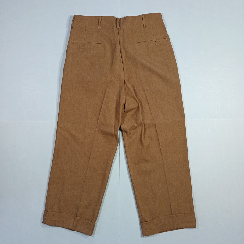 PANTALON US TROUPE MOUTARDE MODELE 1937 ETIQUETTE DATEE 1943 TAILLE W34-L35 UNIFORME GI TOUR DE TAILLE 100 cm